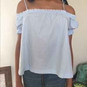 Baby Blue Off-Shoulder Top